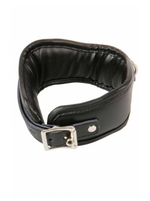 Leather Lockable Collar Black 