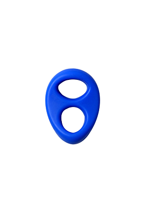 Lit-Up Liquid Silicone Double Cock Ring - Μπλε Ελαστικό Δαχτυλίδι Πέους - 