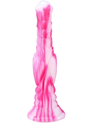Θηριώδες Μη Ρεαλιστικό Ομοίωμα Πέους Σιλικόνης Dog Long Dildo 26 x 6cm - Λευκό/Ροζ