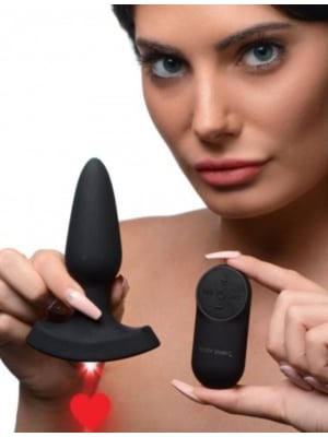 Laser Heart Small Anal Plug w/ Remote Control