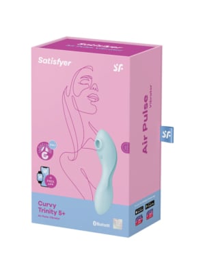 Satisfyer Curvy Trinity 5 Air Pulse Vibrator Blue App Controlled