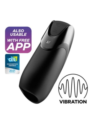 Satisfyer Masturbator Men Vibration Black App Controlled 