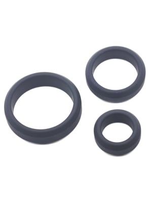 Set of 3 Black Silicone Rings