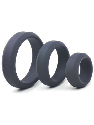 Set of 3 Black Silicone Rings