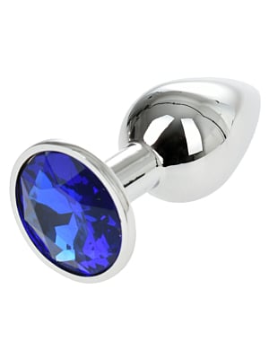 Metallic Buttplug Small  Silver/Blue 