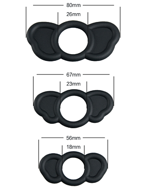 Set of 3 Elephant Silicone Penis Rings
