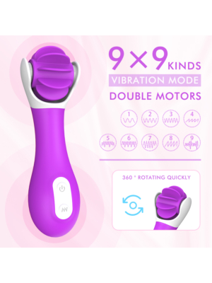 Stimulator Clitoris Bixy 9 Modes Rotating &Vibrating Silicon USB Purple