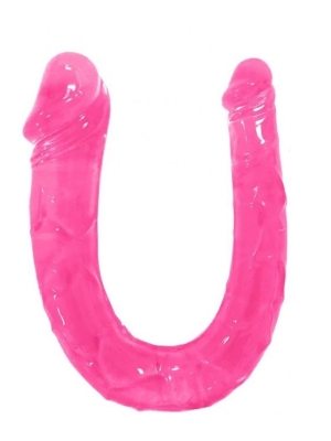 Διπλό Ομοίωμα Πέους Jelly Pink 28 cm