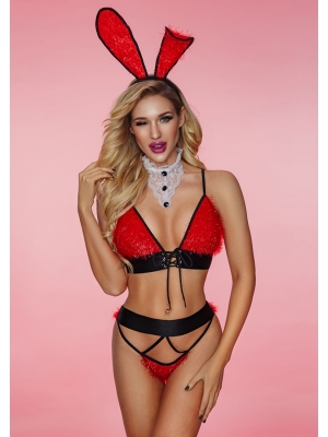  Bunny Girl Costume Red/Black S/M