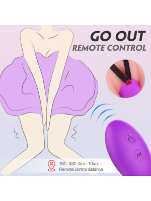 Vibrator Clitoris + Bikini Molly Remote Control Silicon USB Purple