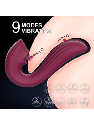 Julissa Stimulator 9 Vibration Modes + 9 tongue Movement Modes USB Silicon