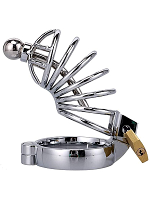 Chastity Cage with Urethral Dilator Torture