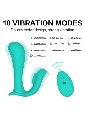 Vibrator Wearable Confidence Remote Control 10 Vibration Modes Silicon USB Green