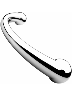 Dildo Metalic Curved Double Ended Silver 
