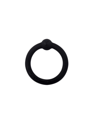 Penis Ring with Ball, Silicone, Black, 2.4 cm