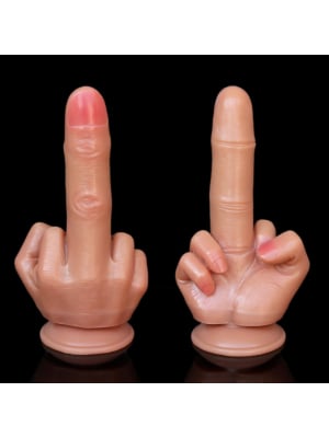 Dildo Middle Finger Fantasy Beasts, Silicon Lichid, Maro, 22 cm