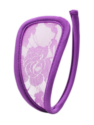 Strapless Bikini, Transparent Floral Lace, Purple, S-L