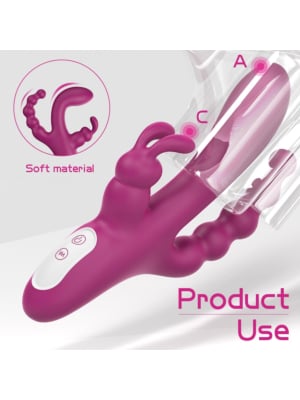 Vibrator Flirt 9 Modes Vibrating Silicon USB Red Passion Labs