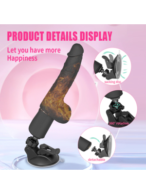 Suction Cup Vibrator with Remote Control, Thrusting, Vibrating, Heating