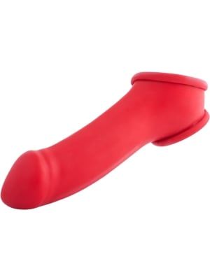 Προέκταση Πέους Latex Penis Sleeve Erik 13 cm - Κόκκινη - Δαχτυλίδι όρχεων