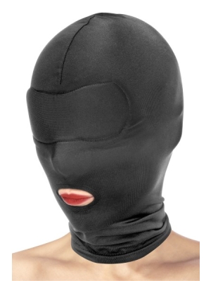 Open over the mouth fetish mask - black