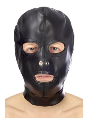Fetish hood eyes and mouth with strap