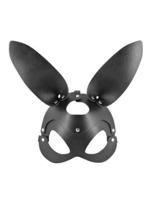 Adjustable faux leather bunny mask