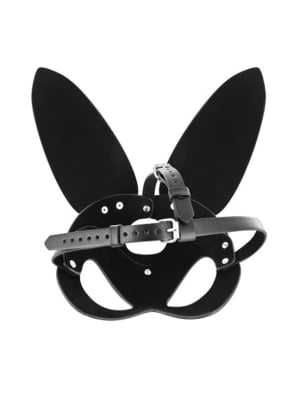 Adjustable faux leather bunny mask