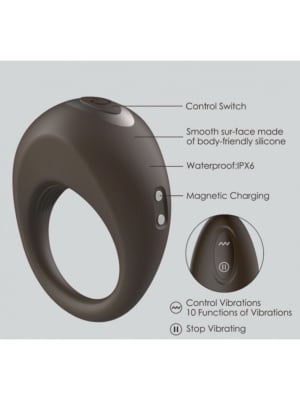 Silicone Remote Control Luxury Penis Ring with 10 Vibration Modes, USB