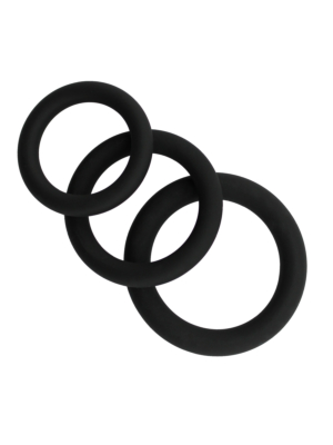 3 Silicone quality Penis Rings Black - Kinksters