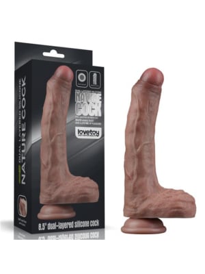 Dildo Realist Silicon Dubla Densitate Maro Brown