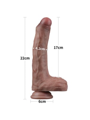 Dildo Realist Silicon Dubla Densitate Maro Brown