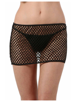 Fishnet mini skirt Black