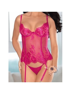 Corset with panties - Fuchsia - OS