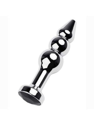 Metal Anal plug with tourmaline crystal by TOYFA