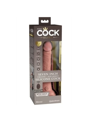 7" Dual Density Vibrating Silicone Cock with Remote  Light