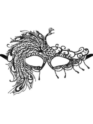 Black soft embroidered lace mask