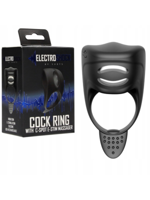 Επαναφορτιζόμενο Δονούμενο Δαχτυλίδι Πέους Electroshock Cock Ring with C-spot E-Stim Massager - Shots Media