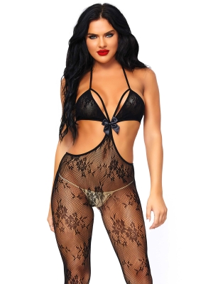 Lace Cut Out Bodystocking