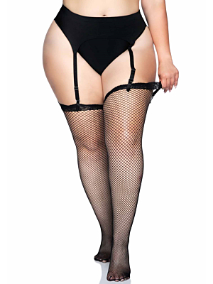 Fishnet Stocking With Lace Top

