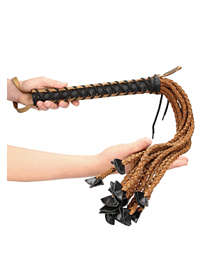 Braided 22 Tails with 12 Handle  - Italian Leather