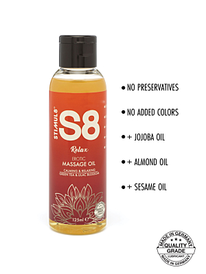 Λάδι Μασάζ S8 Massage Oil Green Tea & Lilac Blossom 125ml - Ερωτικό Gel