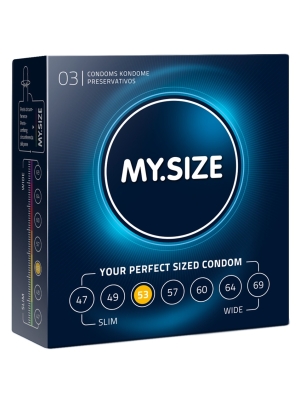 My Size 3 Pack Lubricated Condoms Transparent 53mm