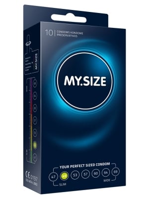 My Size 10 Pack Lubricated Condoms Transparent 49mm