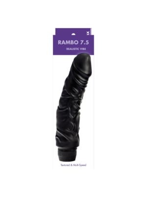 Kinx Rambo 7 Realistic Vibrator, 7.5 Inch, Black