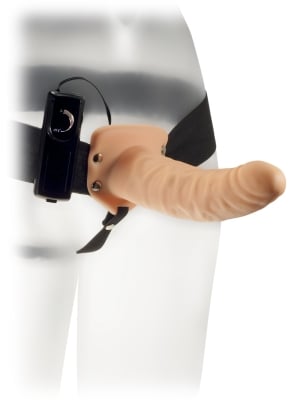 Kinx The Extender Plus Vibrating Hollow Strap On Flesh OS