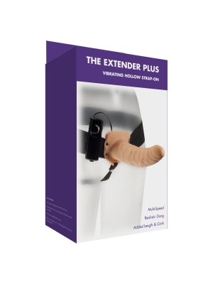 Kinx The Extender Plus Vibrating Hollow Strap On Flesh