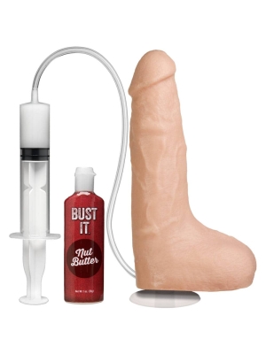 The Realistic Cock Squirting with Vac-U-Lock Suction Cup White Os