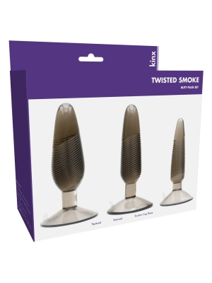 Kinx Twisted Smoke Butt Plug Set Smoke