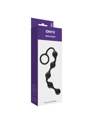 Kinx Onyx Silicone Anal Beads Black OS